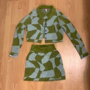 Urban Outfitters Blue and Green Sweater Set